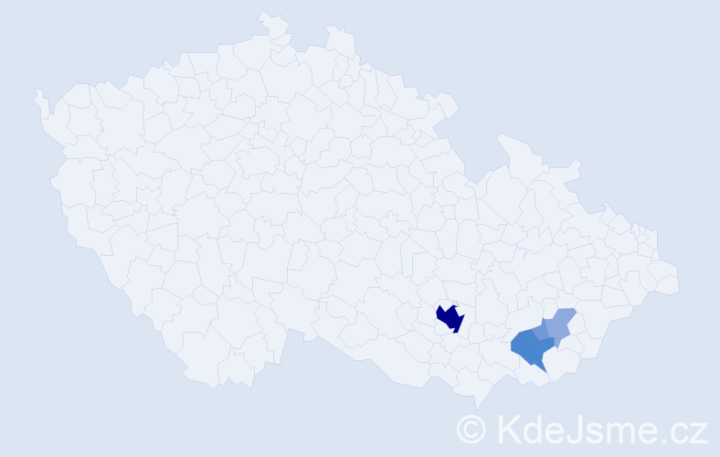 Příjmení: 'Paravan', počet výskytů 12 v celé ČR