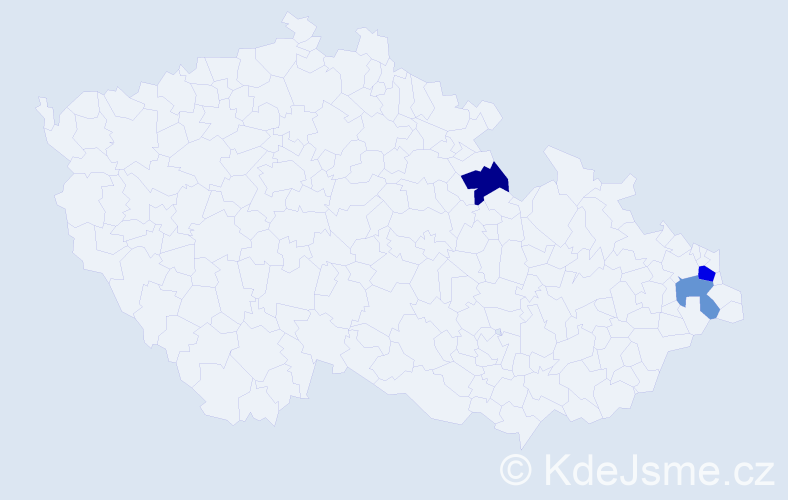 Příjmení: 'Kremzarová', počet výskytů 4 v celé ČR