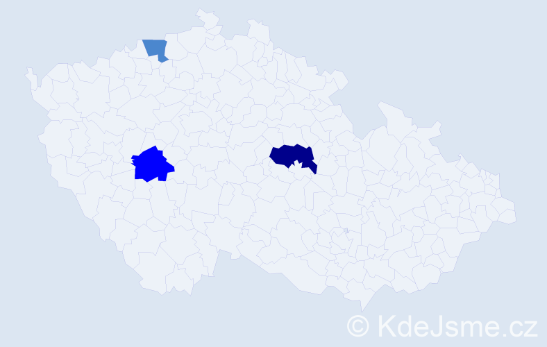 Příjmení: 'Hančár', počet výskytů 9 v celé ČR
