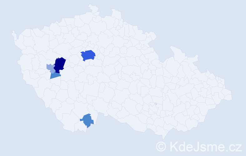 Příjmení: 'Telekeš', počet výskytů 13 v celé ČR