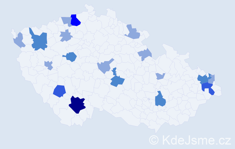 Příjmení: 'Szendrei', počet výskytů 37 v celé ČR