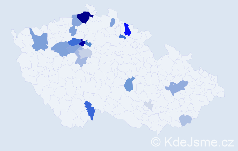 Příjmení: 'Ušák', počet výskytů 57 v celé ČR