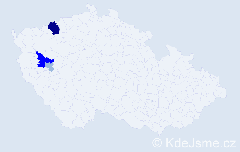 Příjmení: 'Kombrzová', počet výskytů 8 v celé ČR
