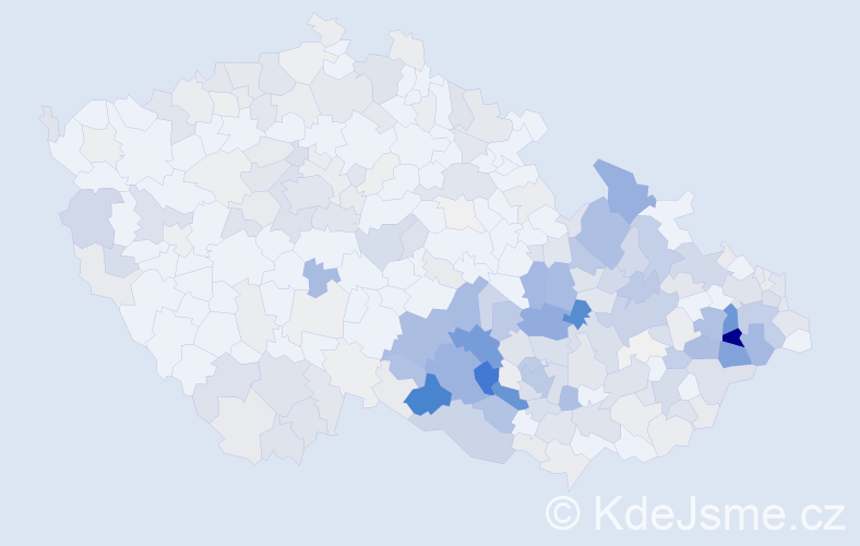 Příjmení: 'Jurková', počet výskytů 1095 v celé ČR