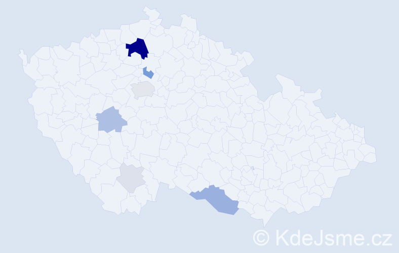 Příjmení: 'Kloubská', počet výskytů 25 v celé ČR