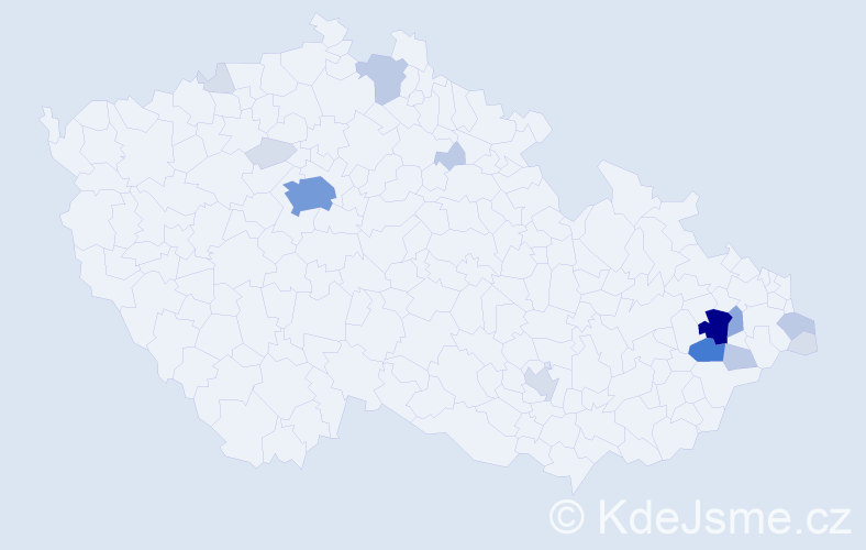 Příjmení: 'Krutilek', počet výskytů 51 v celé ČR