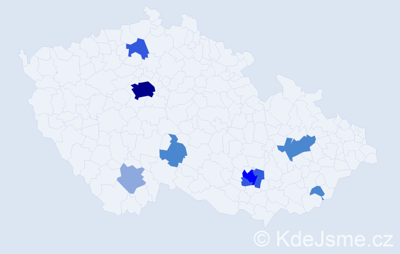 Příjmení: 'Lichková', počet výskytů 22 v celé ČR