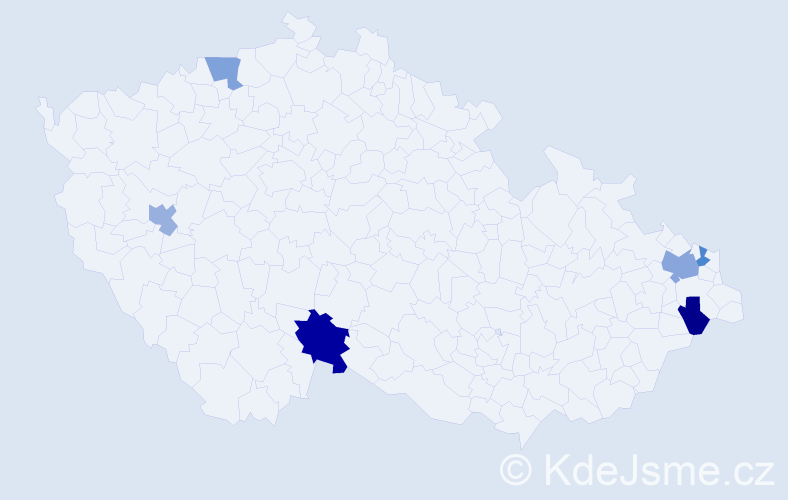 Příjmení: 'Blassová', počet výskytů 8 v celé ČR