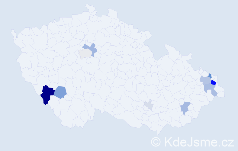 Příjmení: 'Vámoš', počet výskytů 16 v celé ČR