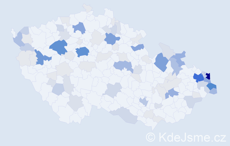 Příjmení: 'Toráč', počet výskytů 330 v celé ČR