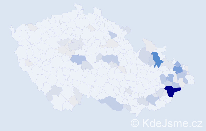 Příjmení: 'Černota', počet výskytů 265 v celé ČR
