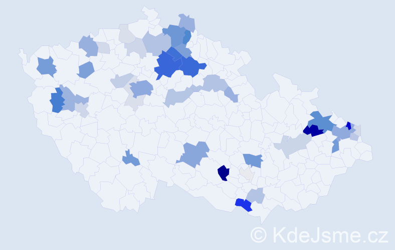 Příjmení: 'Ruta', počet výskytů 148 v celé ČR