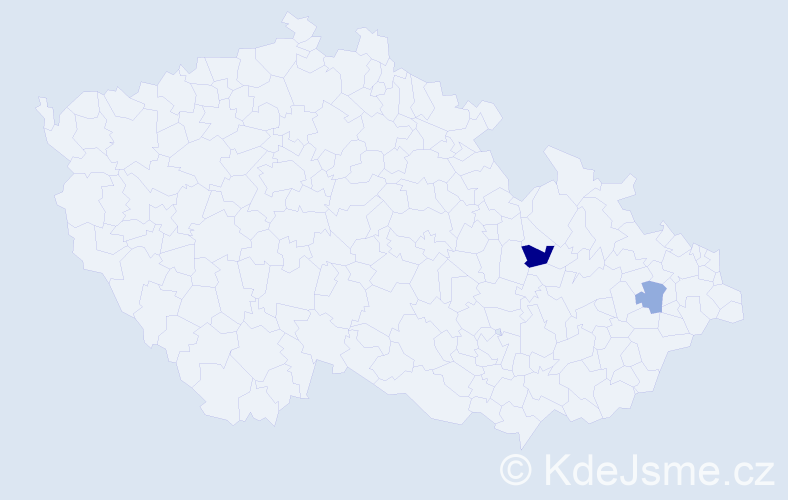 Příjmení: 'Serej', počet výskytů 3 v celé ČR