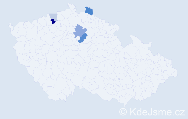 Příjmení: 'Krišal', počet výskytů 18 v celé ČR