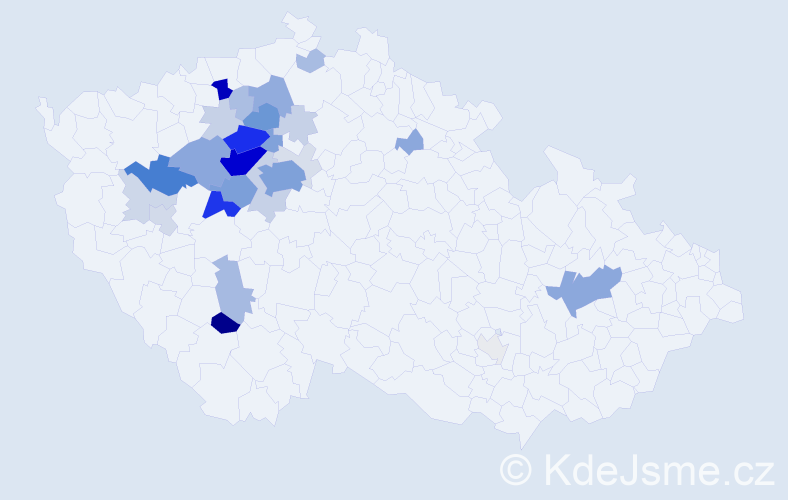 Příjmení: 'Brejníková', počet výskytů 125 v celé ČR