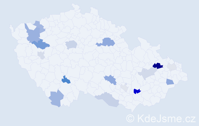 Příjmení: 'Antalík', počet výskytů 28 v celé ČR