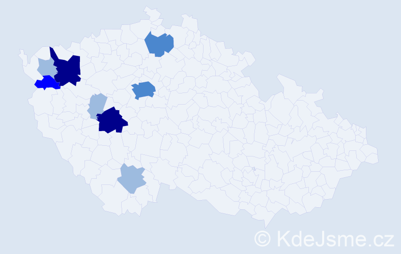 Příjmení: 'Hochmut', počet výskytů 18 v celé ČR