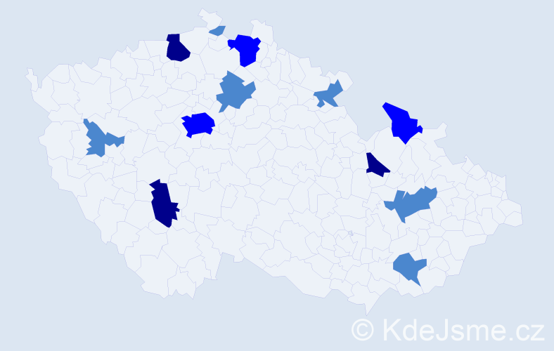 Příjmení: 'Basarabová', počet výskytů 21 v celé ČR