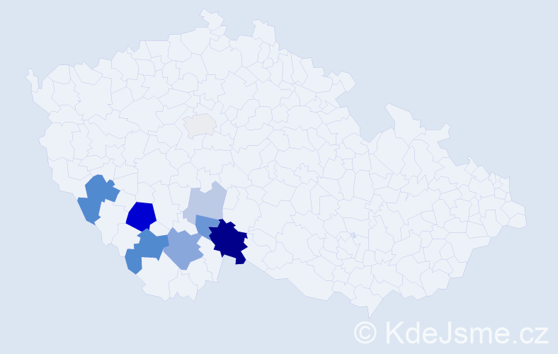 Příjmení: 'Schneedörfler', počet výskytů 22 v celé ČR