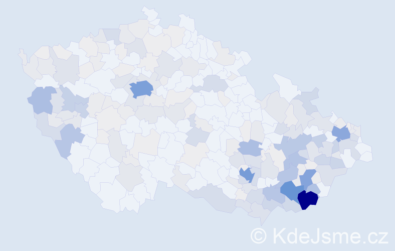 Příjmení: 'Janča', počet výskytů 1038 v celé ČR