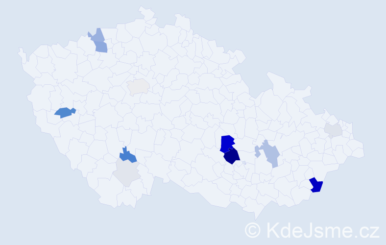 Příjmení: 'Baksová', počet výskytů 38 v celé ČR