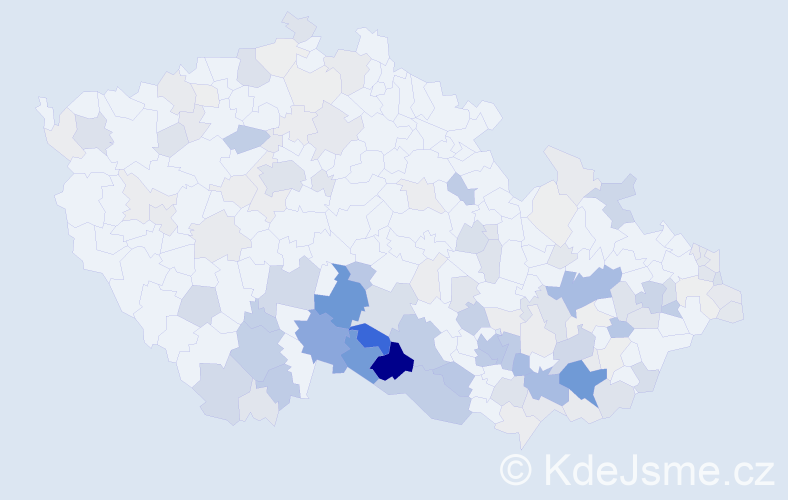 Příjmení: 'Daňhelová', počet výskytů 480 v celé ČR