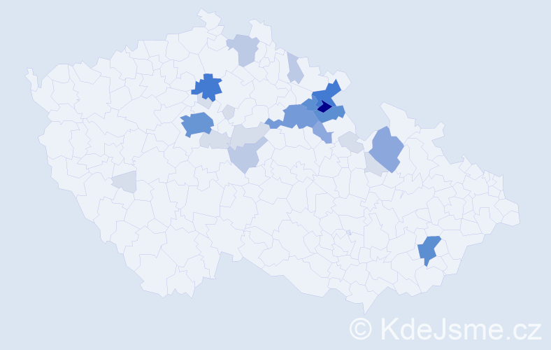 Příjmení: 'Škaldová', počet výskytů 96 v celé ČR