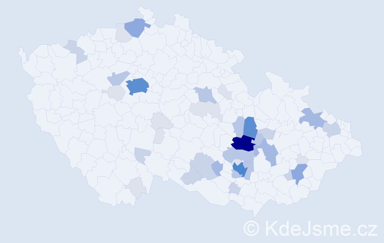 Příjmení: 'Dračka', počet výskytů 129 v celé ČR