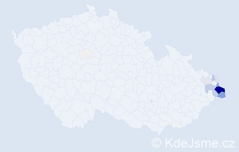 Příjmení: 'Bartulcová', počet výskytů 33 v celé ČR