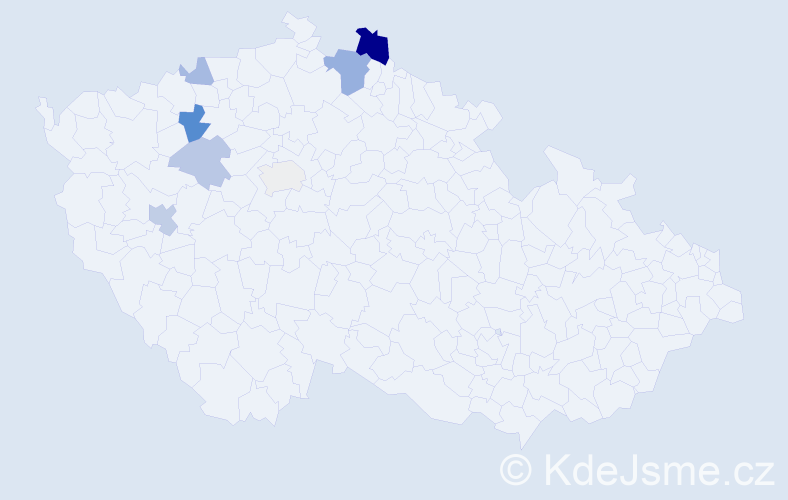 Příjmení: 'Kapletová', počet výskytů 14 v celé ČR