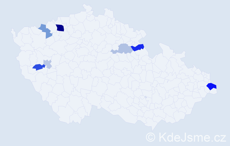 Příjmení: 'Cebová', počet výskytů 13 v celé ČR