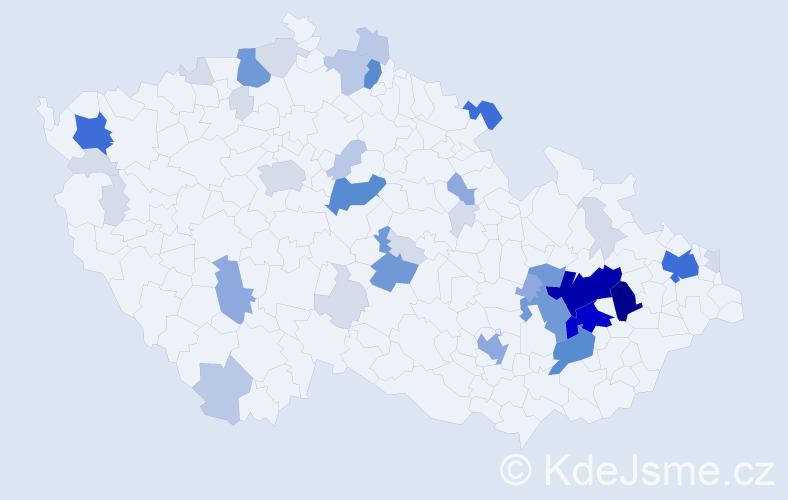 Příjmení: 'Čuri', počet výskytů 160 v celé ČR