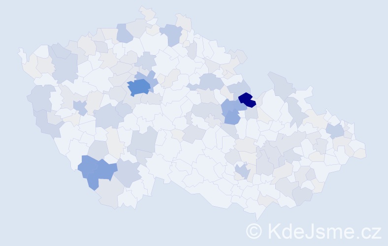 Příjmení: 'Krejsa', počet výskytů 702 v celé ČR
