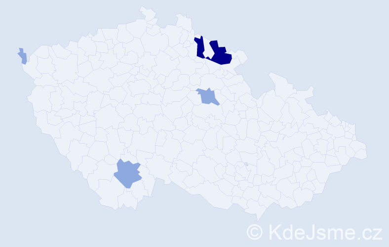 Příjmení: 'Klázarová', počet výskytů 13 v celé ČR