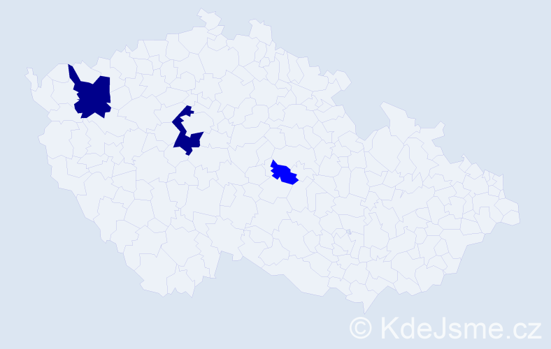 Příjmení: 'Turkin', počet výskytů 5 v celé ČR