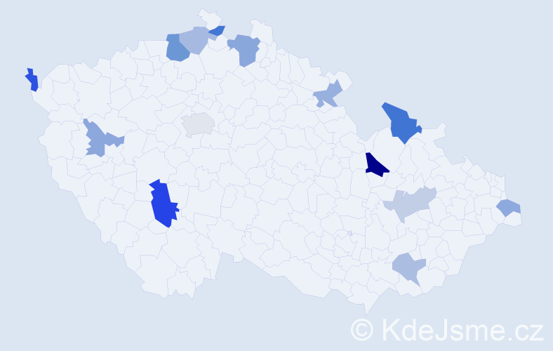 Příjmení: 'Basarabová', počet výskytů 23 v celé ČR
