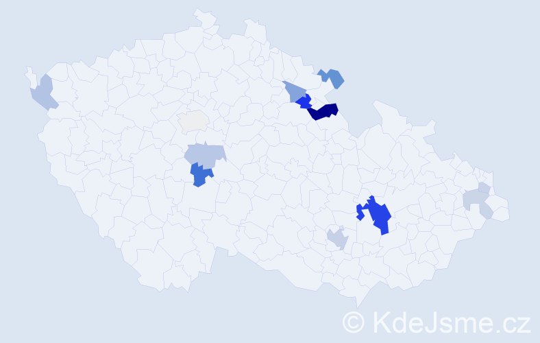Příjmení: 'Papš', počet výskytů 24 v celé ČR