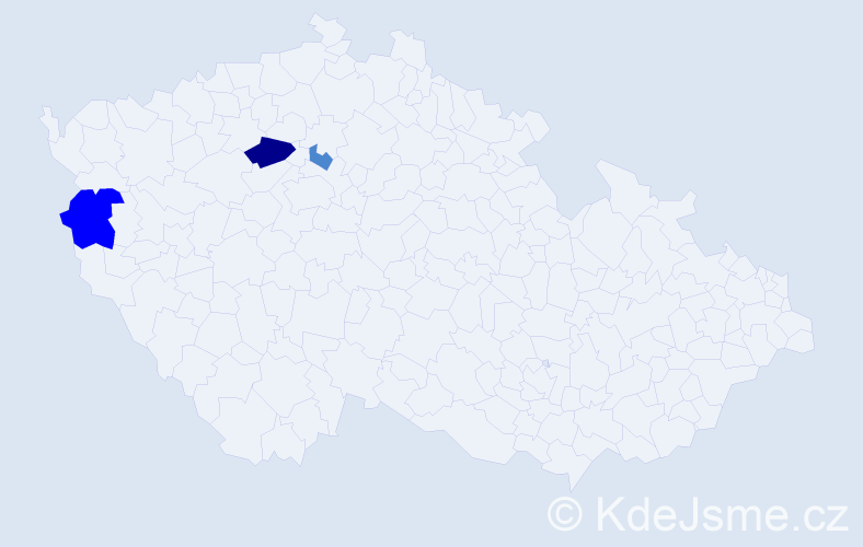 Příjmení: 'Láderová', počet výskytů 6 v celé ČR