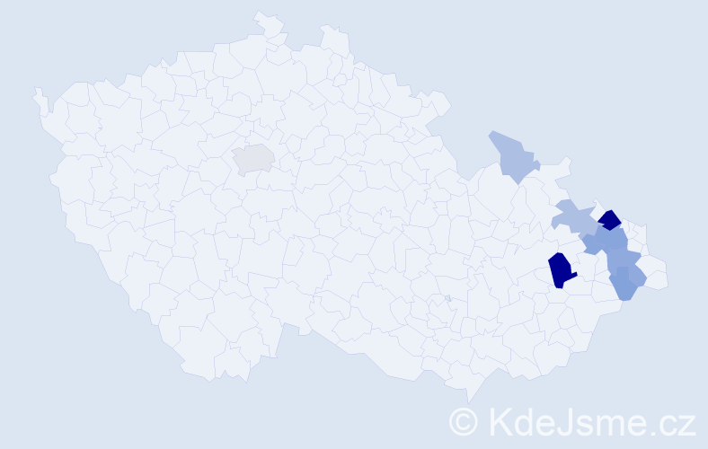 Příjmení: 'Burečková', počet výskytů 32 v celé ČR