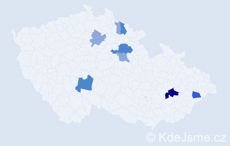 Příjmení: 'Fabišík', počet výskytů 17 v celé ČR