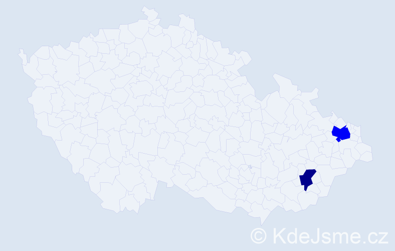 Příjmení: 'Botula', počet výskytů 3 v celé ČR