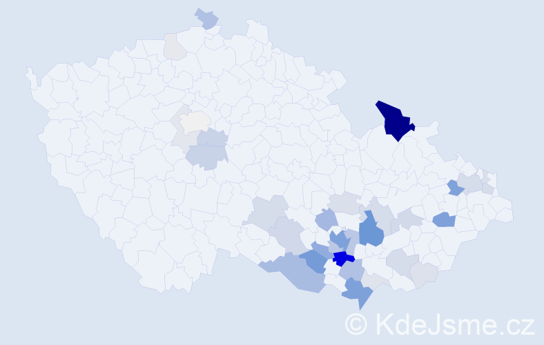 Příjmení: 'Oprchal', počet výskytů 126 v celé ČR