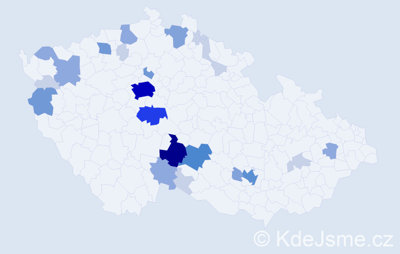 Příjmení: 'Dedera', počet výskytů 77 v celé ČR