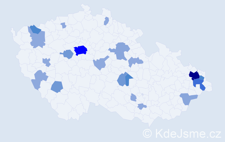 Příjmení: 'Marcinko', počet výskytů 58 v celé ČR