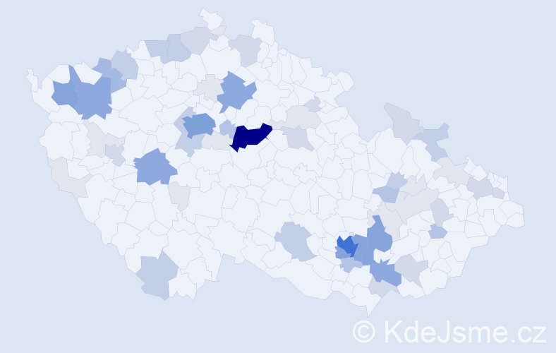 Příjmení: 'Čáslava', počet výskytů 194 v celé ČR