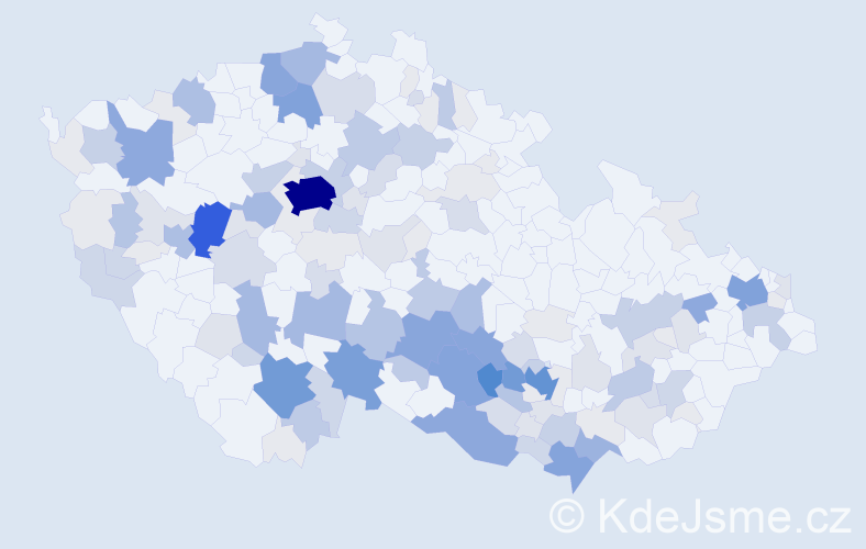 Příjmení: 'Budín', počet výskytů 599 v celé ČR