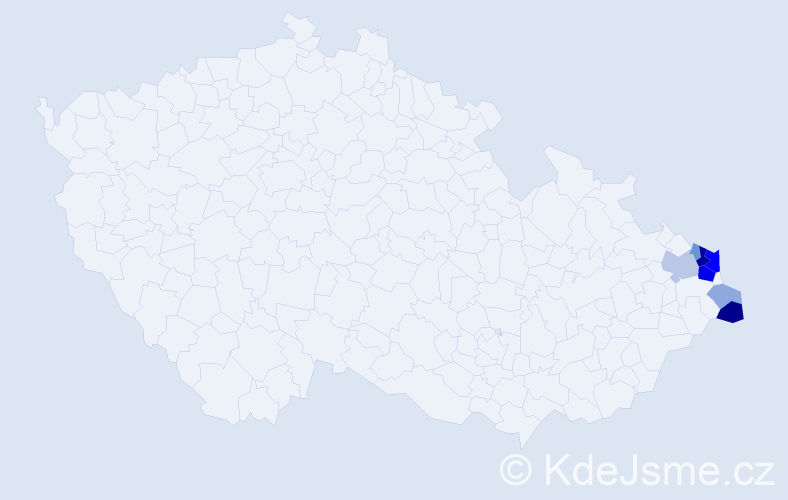 Příjmení: 'Pytlik', počet výskytů 21 v celé ČR