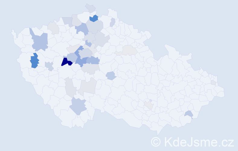 Příjmení: 'Eiseltová', počet výskytů 106 v celé ČR