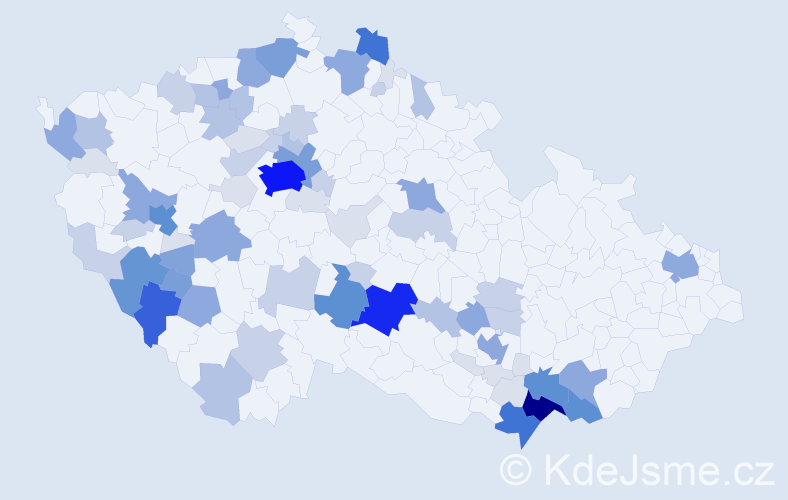 Příjmení: 'Bělochová', počet výskytů 293 v celé ČR