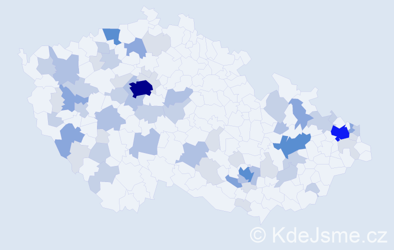 Příjmení: 'Vanková', počet výskytů 176 v celé ČR